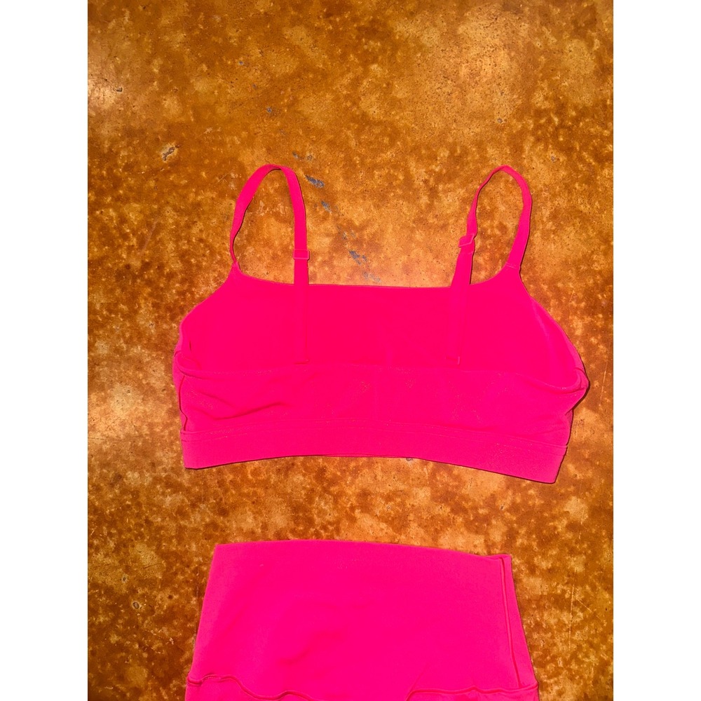 Aerie Activewear Set Sports Bra and High Waisted Cropped Leggings Neon 2 Piece - Picture 4 of 5
